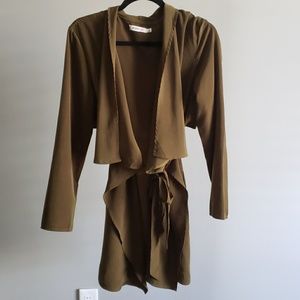 NWOT JustFab Olive Green Wrap Cardigan/Jacket